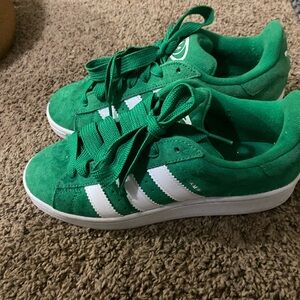 Adidas Green and White Classic Sneakers